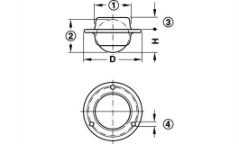 Hafele - Опора кулькова з пласт., 6 кг, D16/25 мм, Н10 мм - 661.02.210