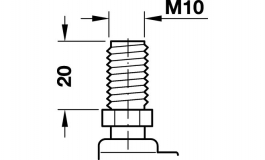 Hafele - Ролик "Design" бук, D100 мм, М10х20 мм,  з фікс., - 661.47.312