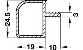 Hafele - Corner profile alu silv.2200mm - 781.02.913