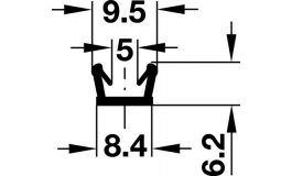 Hafele - Профіль захисний 3,5м ASP пластмаса, колір сірий - 781.05.504