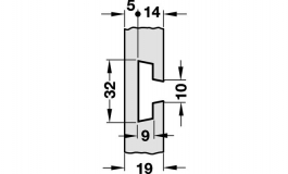 Hafele - Панель настінна DW 88, колір: срібний/без покриття, AM=625 мм - 790.02.991