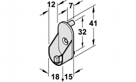 Hafele - Штанготримач для шафної штанги OVA для кріплення до бокової стінки цамак з 1 отвором - 803.33.024