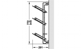 Hafele - Висувний механізм для взуття на 3 полиці 291х521х772мм, колір білий, лівий - 805.81.673