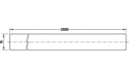 Hafele - Труба 2500 мм, D38х1,2 мм, латунь, хром полір. - 812.00.204