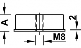 Hafele - Втулка для труби чорна M8 38мм - 812.04.010