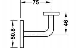 Hafele - Опора для поручнів пряма відкрита нержавіюч. сталь цинк - 812.14.650