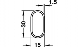 Hafele - Штанга овальна алюмінієва колір: срібний 15х30х1000мм - 814.01.990