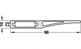 Hafele - LOGO профіль д/полиць 10х96х928 мм, алюм. анодов - 814.02.910