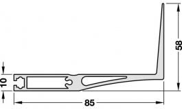 Hafele - LOGO профіль L д/полиць 10х85х58х928 мм, ал.анод - 814.02.920