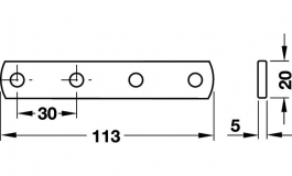Hafele - З'єднувальна накладка 113х20х5 мм, сталь оцинков - 819.10.930