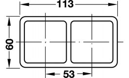 Hafele - Рамка вимикача подвійна 113х60 мм  , пластик, коричневий - 820.88.122