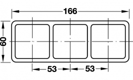 Hafele - Рамка вимикача потрійна 166х60 мм  , пластик, коричневий - 820.88.131