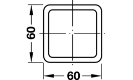 Hafele - Рамка вимикача 60x60мм, пластмаса, колір сірий - 820.88.511