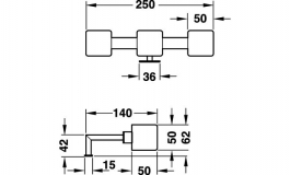 Hafele - Світильник для дзеркала Pop сталь хромована полірована 12 V/ 3x20 W - 823.45.202