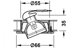 Hafele - Вбудований світильник TITANIA  колыр золотий блискучий 12V/20W - 823.90.821