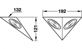 Hafele - Світильник кутов.192х132мм,2х20W, 12V, сталь нерж. - 825.09.602