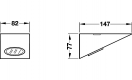 Hafele - Лампа підсвічування кутова, 77х82х147 мм, нерж.ста - 825.65.002