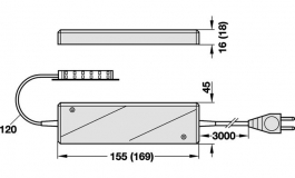 Hafele - Конвертер для галогенових світильників 230V/11,5V10-60W 3A - 825.72.703