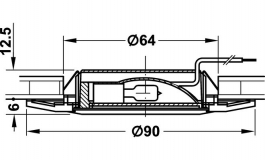 Hafele - Вбудований світильник пластмаса хромована полірована 12V/20W - 828.41.901