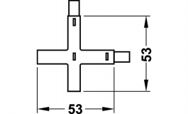 Hafele - Х-подібний з'єднувач компонентів модульних систем світлодіодів колір білий довжина 53мм 0,18Вт - 830.37.783