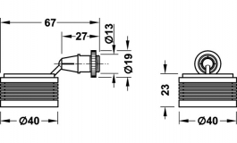 Hafele - Світильник LED 1078 хромований матовий/холодне біле світло 12V/3.5W - 832.02.260