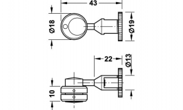 Hafele - Світильник шарнірний галоген., хром матовий 12V - 832.02.400