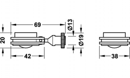 Hafele - Світильник LED 1074 хромований матовий/холодне біле світло 12V/2W - 832.02.450