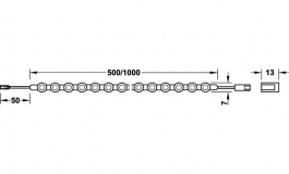 Hafele - Гнучка стрічка LED1089 12 В/3,84 Вт, довжина 500 мм - 833.02.031