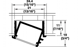 Hafele - Профіль для стрічок LED 2013/2015/3013/3015 алюміній колір: срібний 19х21х2500мм кутовий молочний - 833.74.817