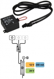 Hafele - Розгалужувач для вимикачів 12V/24V/350mA (1 драйвер - 3 вимикачі) перехресне вмикання - 833.89.064