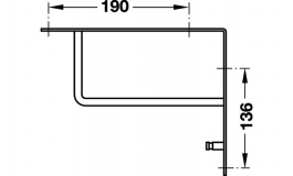 Hafele - Гардеробна консоль,20х250х200 мм,сталь нерж. - 842.46.000