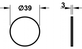Hafele - Декоративна вставка скло біла D39мм для артикула 844.31.000 - 844.31.097