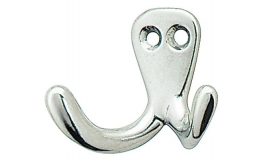 Hafele - Гачок гардеробний подвійний алюміній полірований 42x22x32 мм - 845.10.805