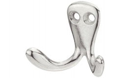 Hafele - Гачок гардеробний подвійний алюміній полірований 49x25x40 мм - 845.11.802