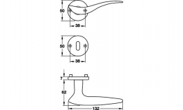 Hafele - Комплект ручок Lioba CB цамак нікельований матовий PVD покриття - 900.91.233