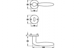 Hafele - Набір ручок "LIANA" CB латунь нікельована матова вкрита PVD - 900.91.356