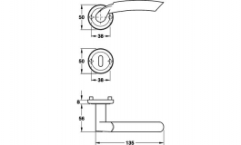 Hafele - Комплект ручок CB MILVA латунь нікел. матова/полірована PVD - 900.91.416