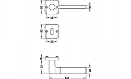 Hafele - Комплект ручок PZ, цамак, хром. пол. - 900.92.080