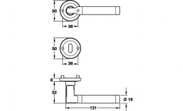 Hafele - Комплект дверних ручок Luzilla PZ латунь  хромована полірована / нержавіюча сталь матова - 900.92.092