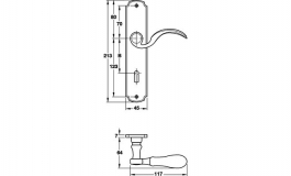 Hafele - Комплект ручок PC SCHOENBRUNN 901-951, ultra латунь пол. - 900.92.148