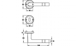Hafele - Комплект ручок LAETITIA PC цамак колір: латунь матова/полірована PVD 8мм - 900.92.177