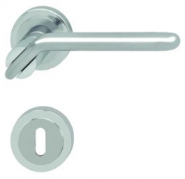 Hafele - Комплект ручок LIA PZ, латунь, хром. пол./ст.нерж.мат. - 900.92.192