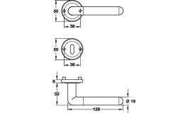 Hafele - Комплект ручок LARIA PC цамак хромований полірований/нержавіюча сталь матова 8мм - 900.92.193