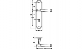 Hafele - Комплект ручок PC SANSSOUCIS 949-99, латунь пол./пласт. чорна - 900.92.207