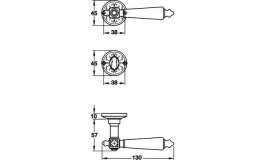 Hafele - Ручка PC комплект латунь, поліров./ пластик, біла - 900.92.381