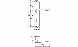 Hafele - Комплект ручок WC FLANDERN 7246/8246 латунь антик. 8мм - 900.93.442