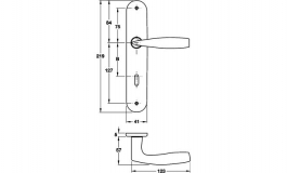 Hafele - Комплект VITORIA90/302/15 ручка з кнопкою латунь полірована ліва - 900.95.438