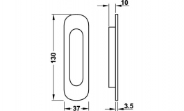 Hafele - Ручка для розсувних дверей, латунь полірована, модель K1186 - 901.01.501