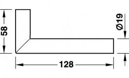 Hafele - Ручка натискна нержавіюча сталь матова 58x128мм D19мм - 902.30.002