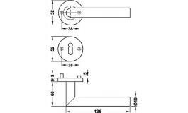 Hafele - Комплект ручок PC нержавіюча сталь матова 8мм G - 902.92.076